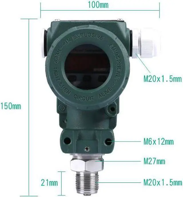 Alt view image 2 of 5 - ELE-800S Digital Pressure Transmitter Pressure Sensor 0~50MPA Stainless Steel