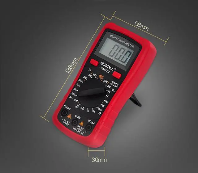 Alt view image 7 of 7 - ELECALL 3 1/2 Multimeter EM33D AC/DC 600V 1999 Counts Backlight Data Hold NCV Voltage Detection Overload Protection