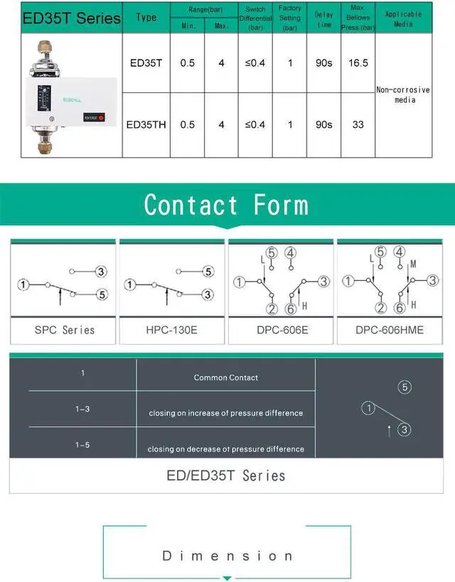 Alt view image 3 of 7 - ELECALL ED35T Water Pump Dual Pressure Control Switch Eletronic Pressure Controller for Water Pump