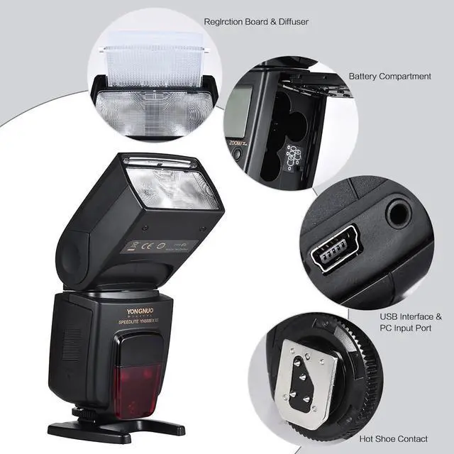 Alt view image 4 of 7 - YONGNUO YN-568EX III TTL Wireless HSS Flash Light Speedlite for Canon Nikon DSLR Camera Compatible YN600EX-RT II YN568EXII