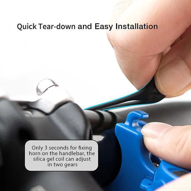 Alt view image 7 of 7 - Rechargeable Waterproof Electronic Bicycle Horn Loud Volume Cycling Handlebar Electric Bike Ring Mini Alarm Bell - Blue