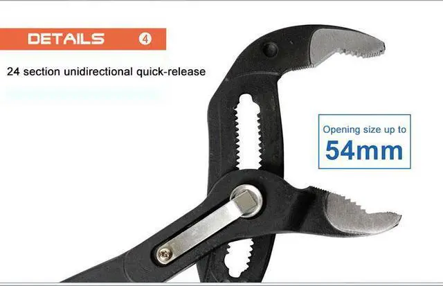 Alt view image 2 of 6 - Pro’skit PN-P210 10" Water Pump Pliers Quick-release Pipe Wrench Plumbing pliers universal wrench Grip pipe wrench Plumber Hand Tools
