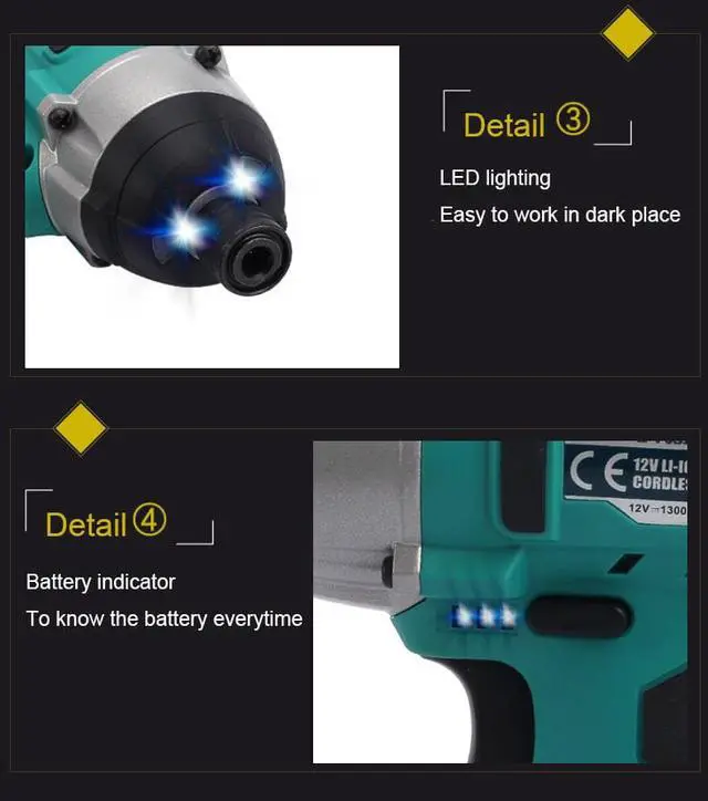 Alt view image 3 of 7 - PT-1207G 12V Lithium Electric Drill Screwdriver Multifucntion Power Tool kit for Household Impact Cordless Driver