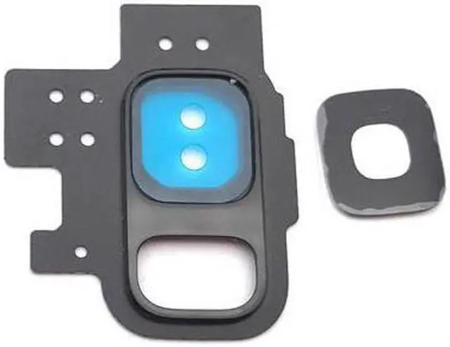 Main image of Back Main Camera Glass Lens Cover With Frame Holder For Samsung Galaxy S9 Replacement Parts (Black)