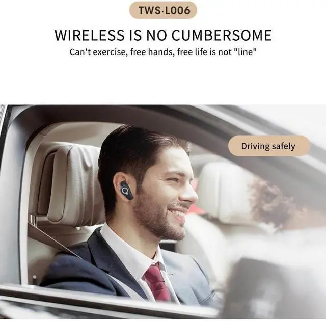 Alt view image 3 of 7 - DPRUI wireless headphones with Charging Box Wireless Stereo Earbud Business Earphone Bluetooth headphones for a mobile phone (Black)