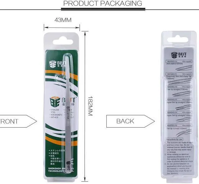 Alt view image 2 of 5 - 211SA Stainless Steel Eyebrow Tweezer False Eyelash Extension Auxiliary Repair Tools Hyperfine High Precision Anti Acid Tweezers