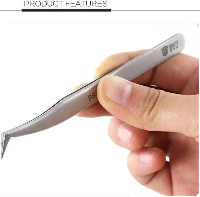 Alt view image 2 of 6 - BST-6A Stainless Steel Tweezers Super Hard Eyelash Extension Tool Industry Best Quality Tweezers