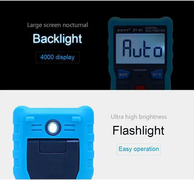 Alt view image 3 of 6 - ZOYI ZT-S1 Automatic Digital Multimeter True-RMS intelligent NCV 4000 Counts AC/DC Voltage Current Ohm Test Tool