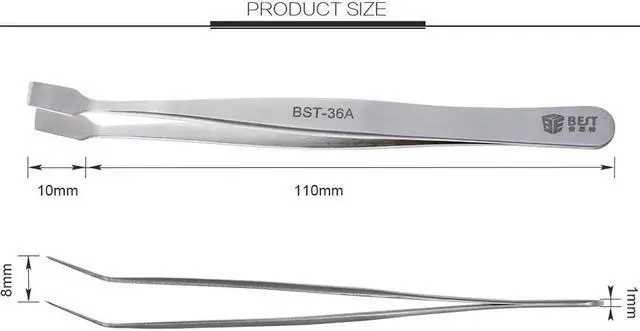 Alt view image 4 of 7 - Special Tweezers Flat Folder Tweezers Squat Head Tweezers Clips Eyelash Grafting Jig Nails 36A