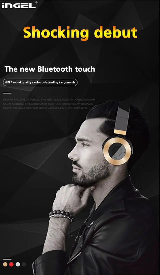 Alt view image 2 of 7 - Dprui Foldable Wireless Earphone Hifi Stereo Music Gaming Headset Support Sd Card For Mobile Phone With Mic Bluetooth Headphone (Red)
