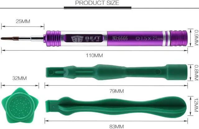 Alt view image 2 of 5 - Repair Tool Y Type Triangle 0.6 Screwdriver Set Opening Tools Kit with Storage Box for Iphone 7