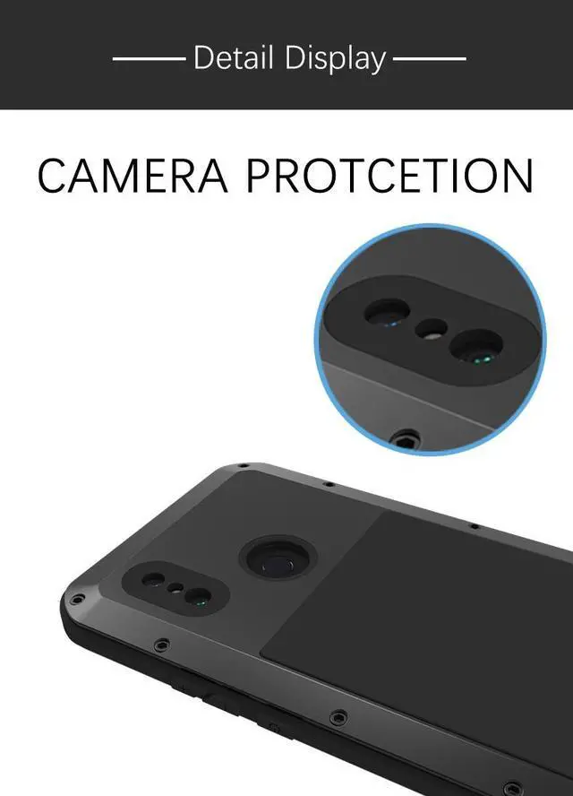 Alt view image 6 of 7 - Love Mei Powerful Case For Xiaomi Mi Max 3 Premium Waterproof Shockproof Aluminum Case Cover for Xiaomi Max3 (Red)