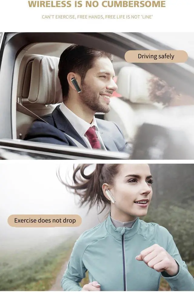 Alt view image 6 of 7 - DPRUI wireless headphones with Charging Box Wireless Stereo Earbud Business Earphone Bluetooth headphones for a mobile phone (Gold)