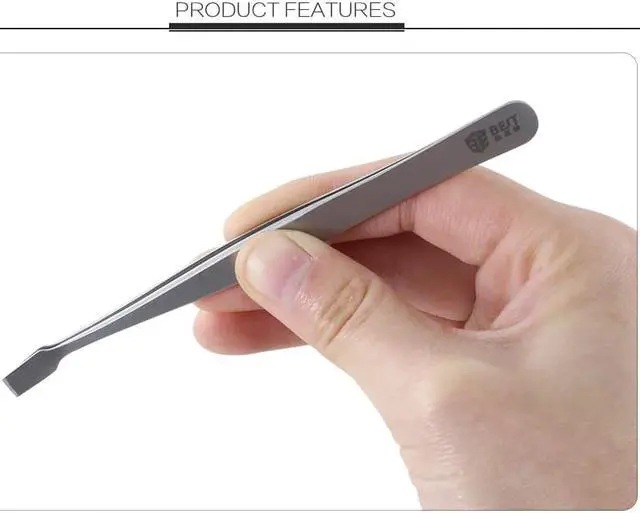 Alt view image 5 of 7 - Special Tweezers Flat Folder Tweezers Squat Head Tweezers Clips Eyelash Grafting Jig Nails 36A