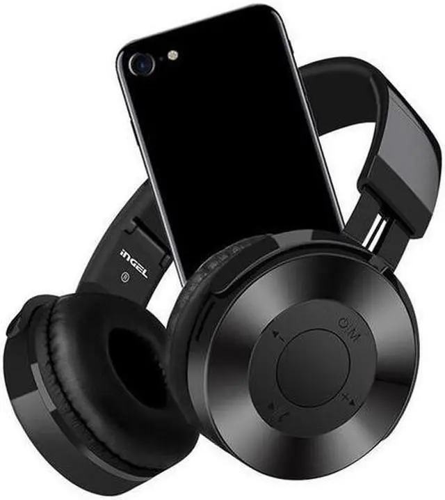 Main image of Dprui Foldable Wireless Earphone Hifi Stereo Music Gaming Headset Support Sd Card For Mobile Phone With Mic Bluetooth Headphone (Black)