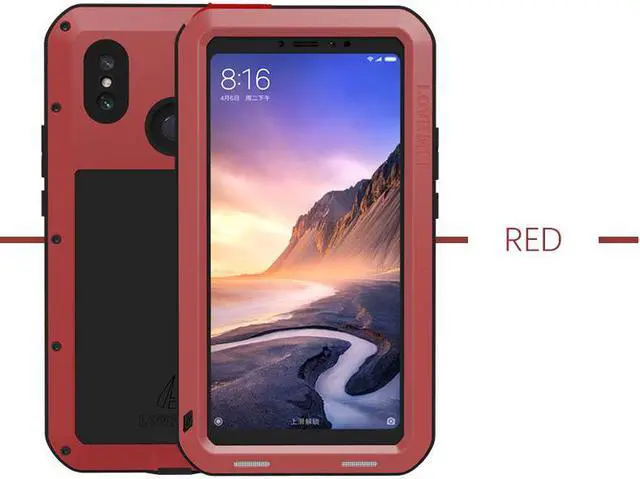 Main image of Love Mei Powerful Case For Xiaomi Mi Max 3 Premium Waterproof Shockproof Aluminum Case Cover for Xiaomi Max3 (Red)