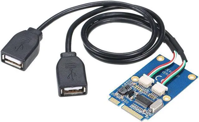 Alt view image 4 of 4 - Mini PCI-E to Dual USB Adapter MINI Converter Card Adapter PCIe to 2 Ports USB2.0 Converter Card Expansion Card