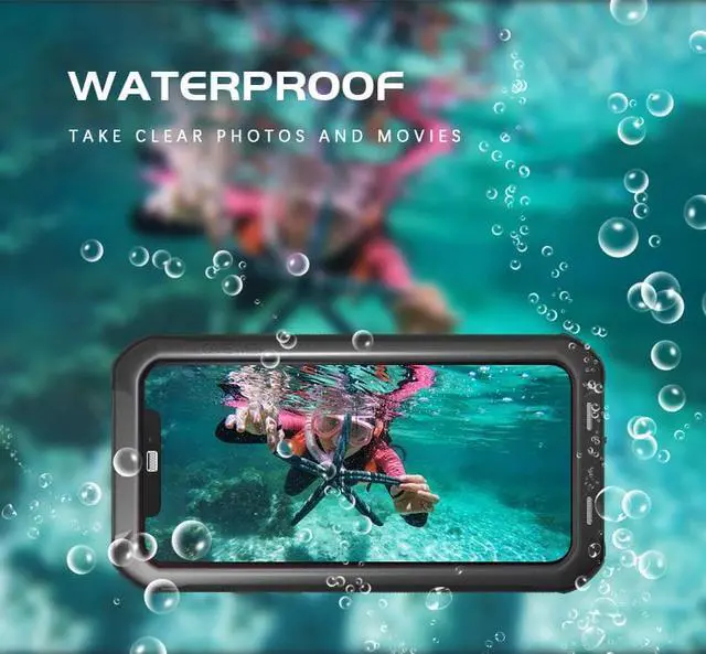 Alt view image 4 of 7 - LOVE MEI IP68 Underwater Waterproof case for iPhone X 5.8inch Water proof impermeable Shockproof Cover PC + TPU Case Pouch Shell (Gold)