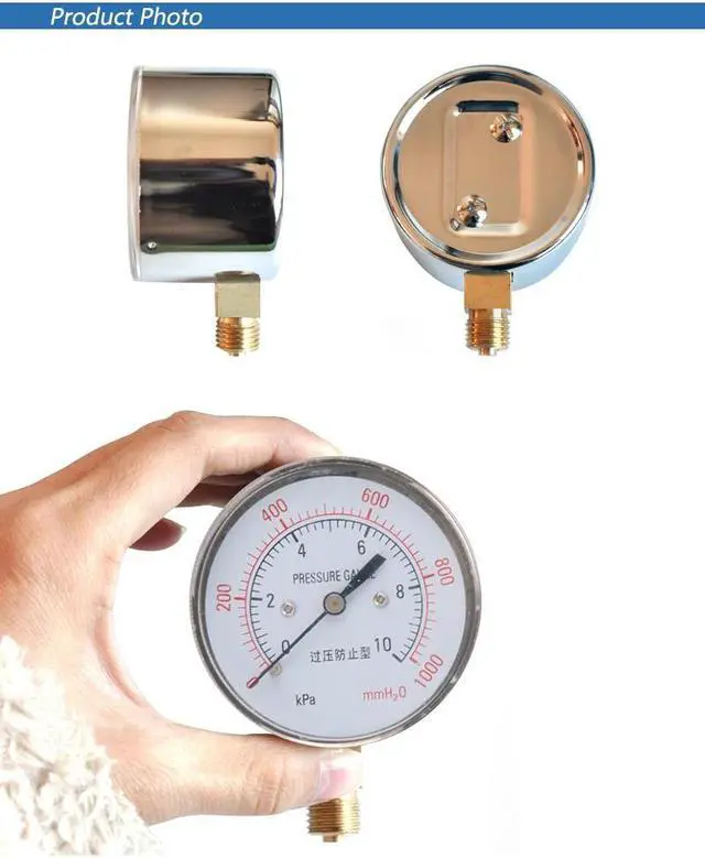 Alt view image 5 of 5 - ELECALL New YE-60 0~10KPA Air Diaphragm Pressure Gauge Phosphor Bronze Film Box Pressure Gauge Positive Pressure Meter