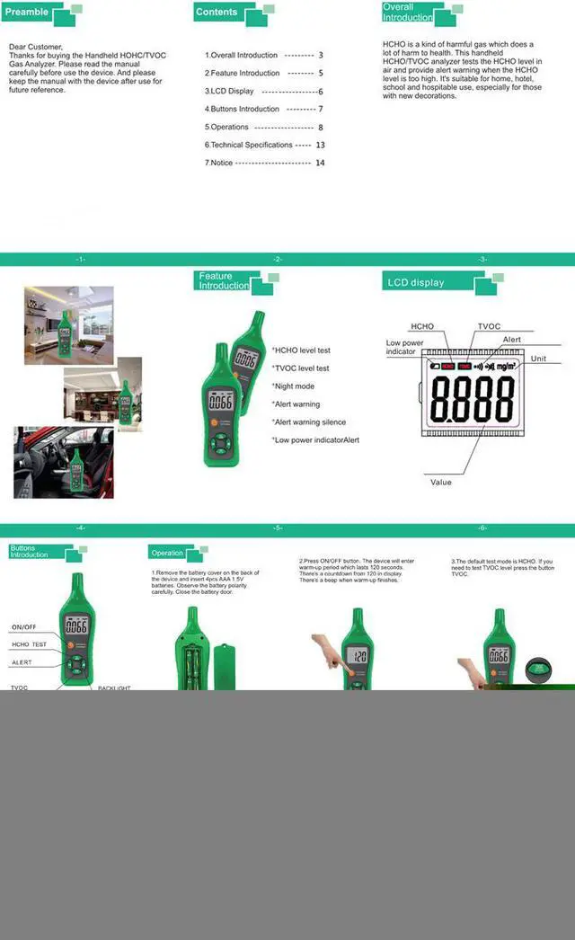 Alt view image 5 of 7 - ELECALL EM91 Digital Smart Formaldehyde Gas Detector Gas Meter Formaldehyde Tester Sensor HCHO TVOC Meter Air Analyzers