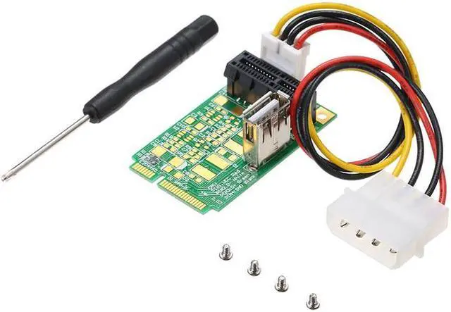 Alt view image 2 of 3 - Mini PCIe to PCI Extender 4x 8x 16x Slot Riser Card Adapter Converter with 4 PIN Power Cable For Production Test