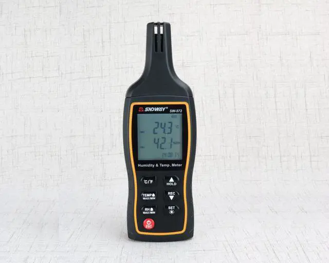 Alt view image 2 of 6 - SNDWAY SW-572 Digital LCD Thermometer thermo Hygrometer indoor temperature Humidity meter tester monitor Weather Station data hold Alarm Clock