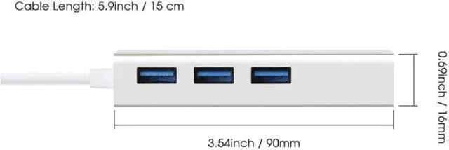 Alt view image 4 of 5 - EP-9606 Gigabit Ethernet Adapter USB Hub 3.0 Lan Wired Network Card Rj45 Port Splitter For Computer