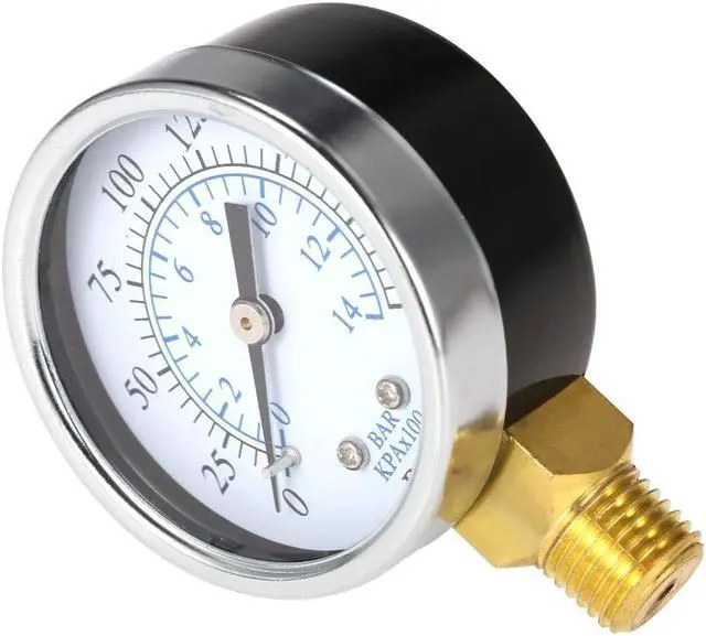 Alt view image 2 of 7 - TS-50-14 0-200psi/0-14bar 1/4'' NPT Dial Display Pressure Gauge Measuring Manometer