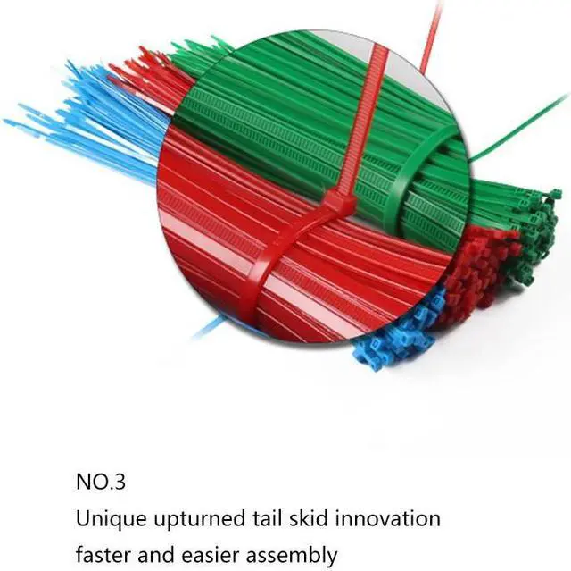 Alt view image 5 of 6 - 3*100mm Colorful Self-Locking Nylon Cable Ties480Pcs/Box Cable Zip Tie Loop Ties For Wires Tidy