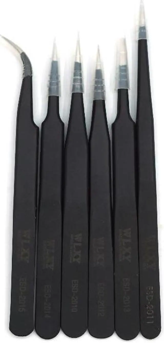 Main image of Stainless Steel Tweezers Set Precision Anti Static Tweezers for BGA Work Repair Tools Kit ESD-10,11,12,13,14,15