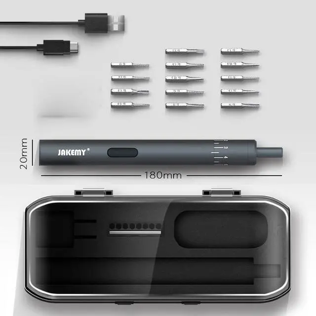 Alt view image 2 of 7 - 100-240V 18pcs/set 3.7V 18W Cordless Mini Electric Screwdriver Kit with Rechargeable Plug and Screwdriver Bits for Laptop / Mobile Phone / Glasses