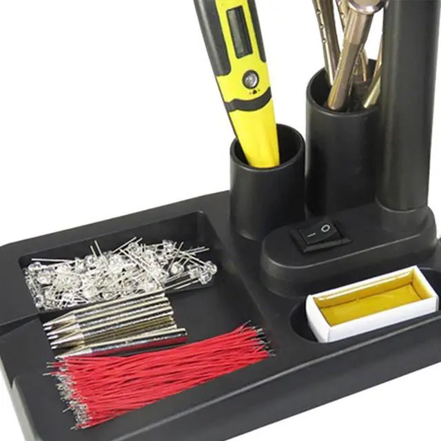 Alt view image 5 of 6 - AC220V 6W 40 LEDs 5X/10X Magnifier Glass Desk Lamp with Gadget Storage Design