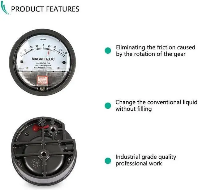 Alt view image 2 of 7 - ELECALL New -100~100PA TE2000 Micro Differential Pressure Gauge High Precision 1/8 "NPT Air Pressure Meter Barometer