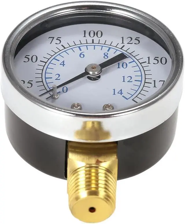 Alt view image 5 of 7 - TS-50-14 0-200psi/0-14bar 1/4'' NPT Dial Display Pressure Gauge Measuring Manometer