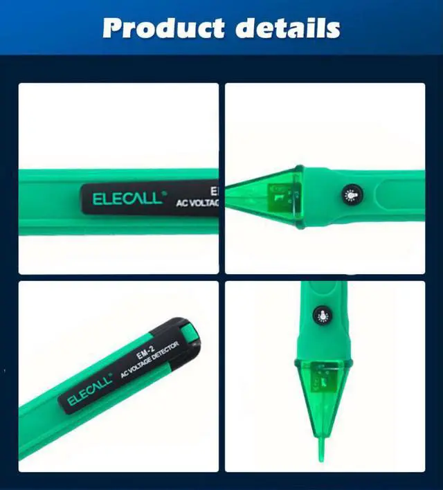 Alt view image 3 of 6 - ELECALL Multi-function AC Voltage Detectors Tester Sensor NonContact Induction Test Pencil Electric Pen 90-1000V With LED Light