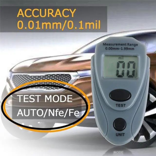 Alt view image 3 of 4 - EM2271 Mini Digital Coating Thickness Gauge Painting Thickness Tester Meter Iron Base Magnetic Zinc Coating Paint with Calibration Sheet