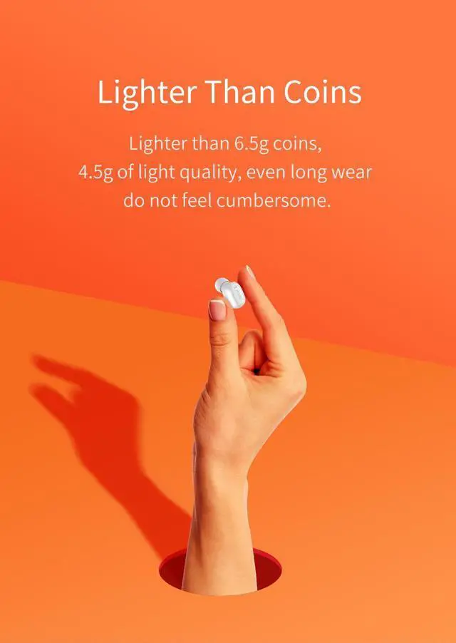 Alt view image 2 of 6 - QCY qm1 mono mini Invisible earphone wireless Bluetooth 5.0 headphone noise canceling headset with microphone handsfree calls (Black)