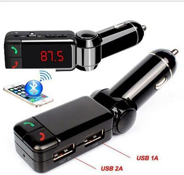Alt view image 3 of 5 - BC06 Car Bluetooth FM Transmitter Hands Free Bluetooth Car Kit MP3 Audio Player Wireless Modulator USB Charger