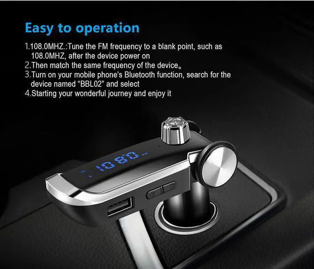 Alt view image 3 of 6 - BBL02 2018 New Bluetooth V3.0 Auto Car Kit FM Transmitter Wireless Handsfree Car Mp3 Music Player