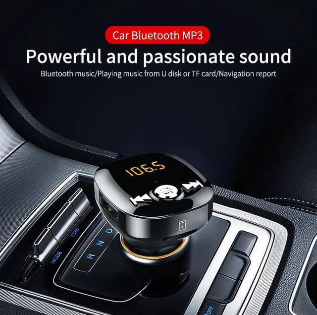 Alt view image 2 of 6 - New Bluetooth Car Charger BC40 FM Modulator Wireless Bluetooth Handsfree Car Kit 3.1A Dual USB Car Charger Accessories