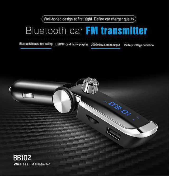 Alt view image 2 of 6 - BBL02 2018 New Bluetooth V3.0 Auto Car Kit FM Transmitter Wireless Handsfree Car Mp3 Music Player