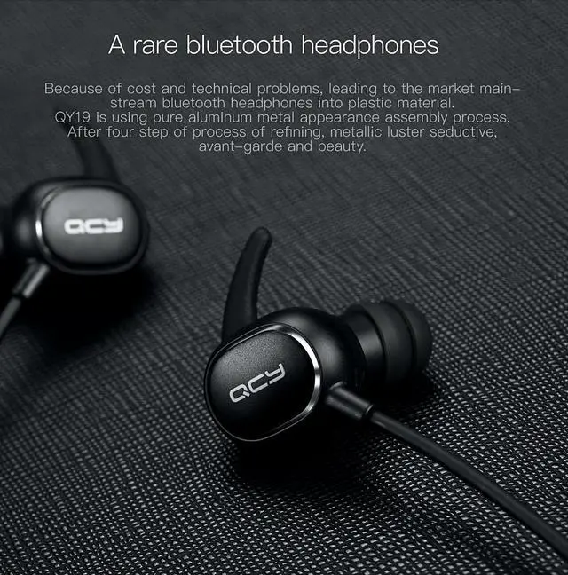 Alt view image 5 of 5 - QCY QY19 IPX4-rated sweatproof cuffie bluetooth 4.1 wireless auricolari sportivi da corsa aptx auricolari auricolare stereo con IL MIC (White)