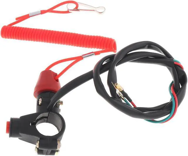Alt view image 4 of 7 - 22MM Universal Plastic Motorcycle Emergency Power Off Dual Flameout Trainer Switch with Red Lanyard for Binding ATV 49 CC Motorcycle