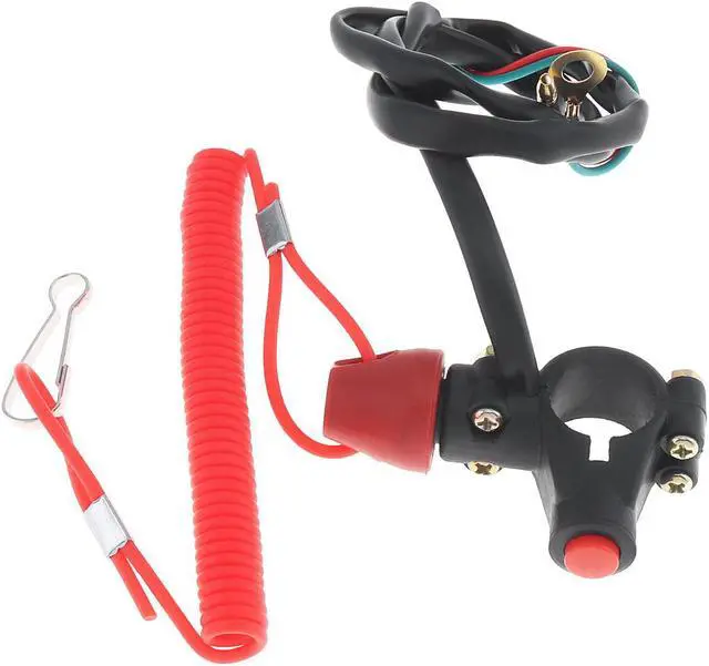 Alt view image 5 of 7 - 22MM Universal Plastic Motorcycle Emergency Power Off Dual Flameout Trainer Switch with Red Lanyard for Binding ATV 49 CC Motorcycle