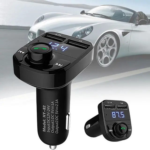 Alt view image 2 of 4 - HY-82 Dual USB Car Bluetooth Hands-free MP3 Car Charger FM Transmitter