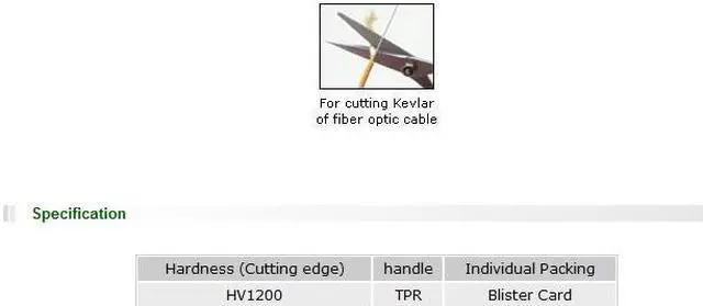 Alt view image 2 of 3 - Pro'sKit DK-2043 Fiber Optic Cutter Sharp Serrated Fiber Scissors Cut Tool Multi-purpose Scissors
