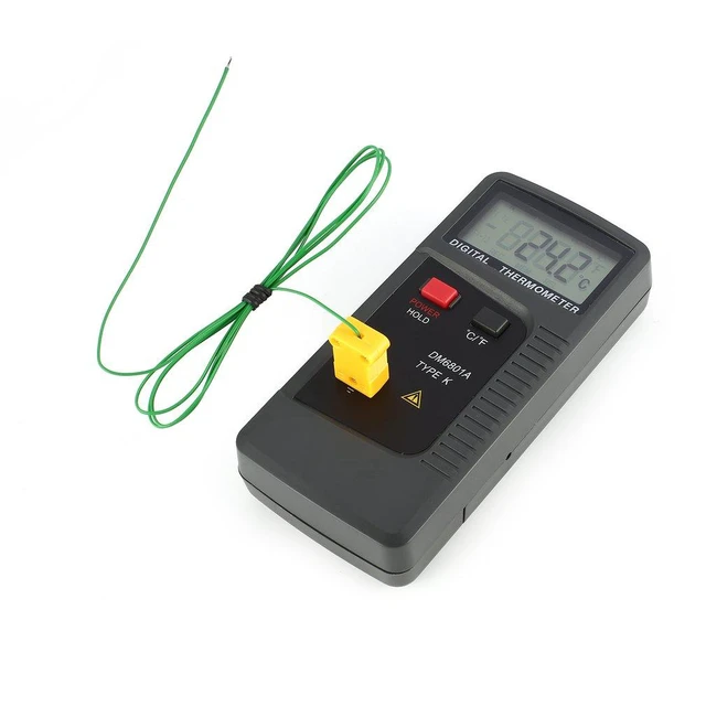 Alt view image 3 of 7 - DM6801A Digital Thermocouple Thermometer Contact Type Thermometer Dual-channel K/J Thermocouple Temperature Meter