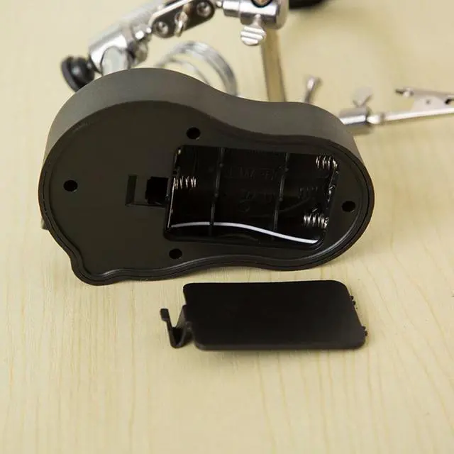 Alt view image 3 of 4 - Welding Magnifying Glass with LED Light 3.5X-12X lens Auxiliary Clip Loupe Desktop Magnifier Hand Solder Repair Tool