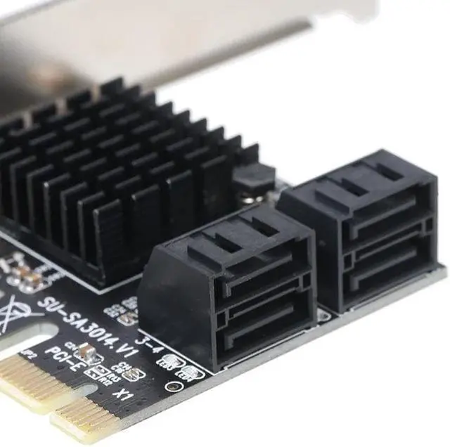 Alt view image 6 of 7 - PCIE to SATA Card PCI-E Adapter PCI Express to SATA3.0 Expansion Card 4Port SATA III 6G for SSD HDD
