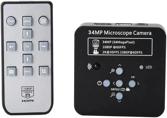 Main image of 34MP Full HD Industrial Electronic Digital Video Microscope Camera for Phone CPU PCB Repairing with Remote Control - Black